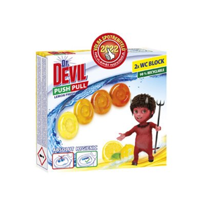 Dr.Devil Push Pull WC gel Lemon Fresh 2x20 g